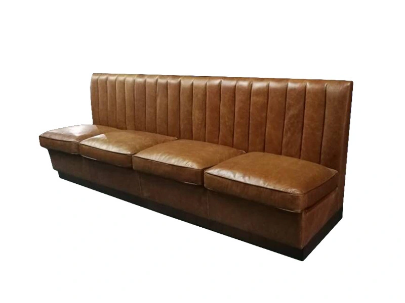 Brown Bespoke High Back Restaurant Booth Seating Retro High-End For Dining Hall Hotel 1