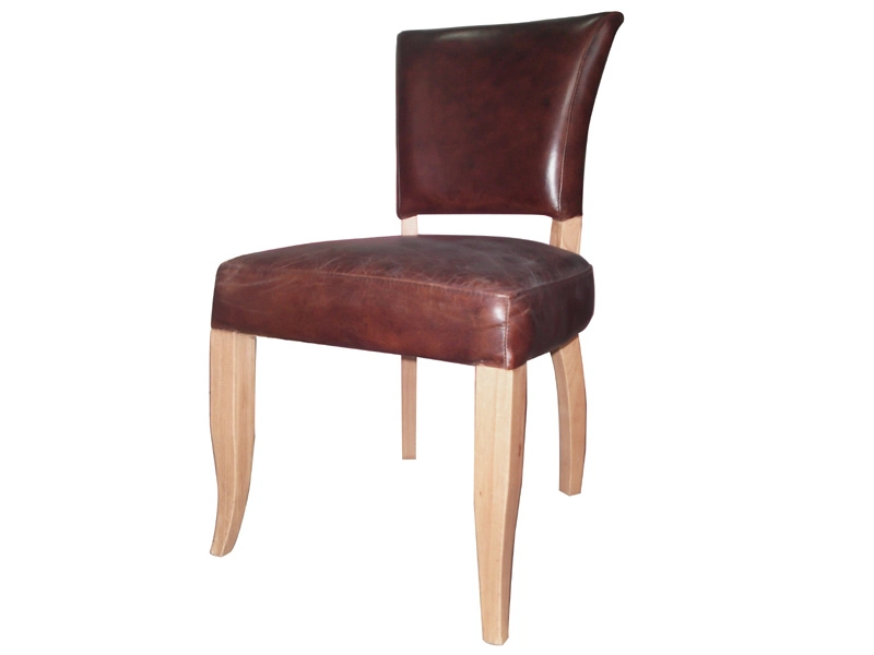 Solid Wood Leg Vintage Leather Side Chair for Dining 1