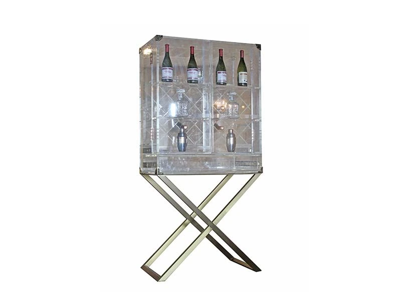 Antique X Metal Base Acrylic Wine Cellar 1