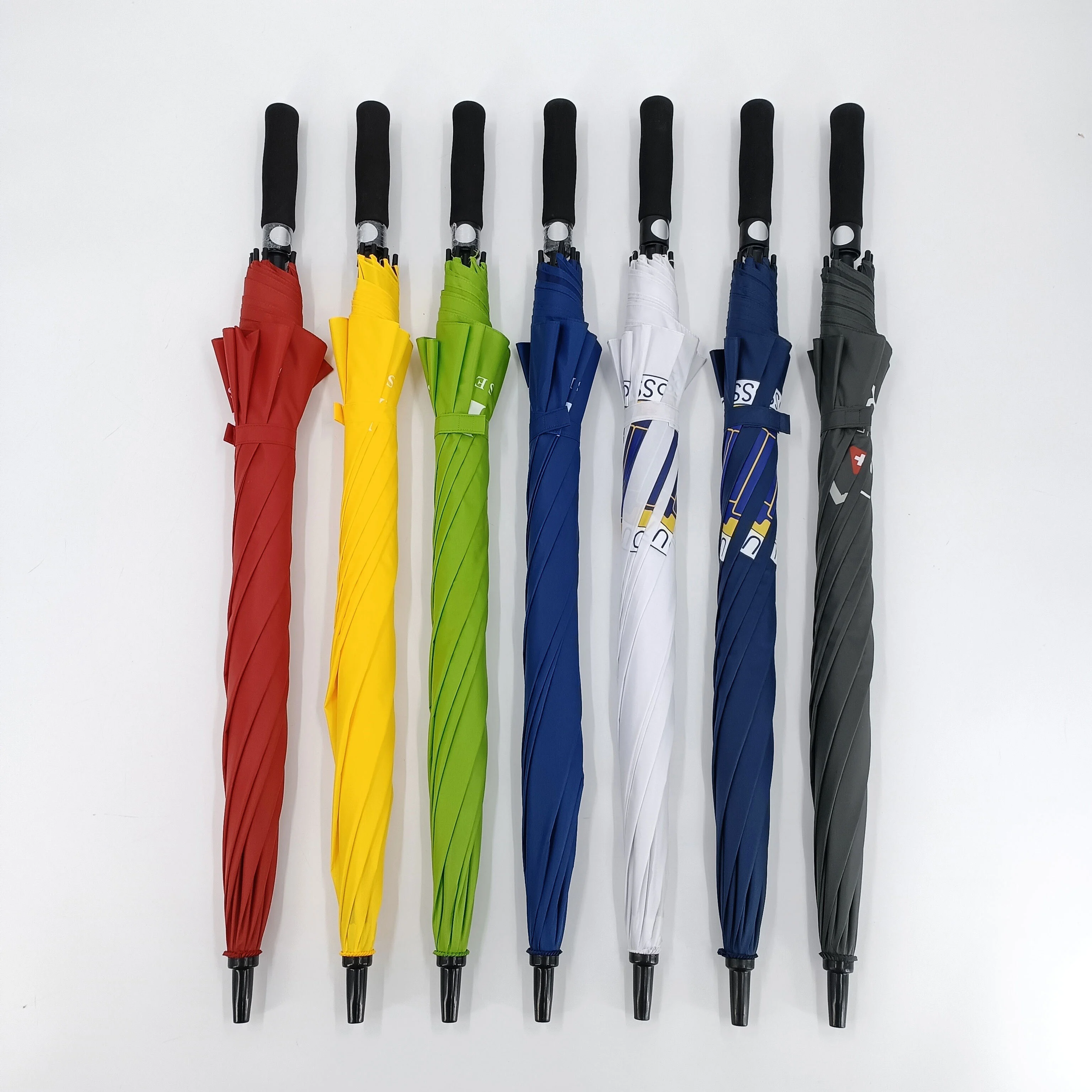 Multi-colors 27inchx8k Semi-automatic Single Layer Windproof Full Fiberglass Golf Umbrella Custom with Company Logo for Corporate Gift 1