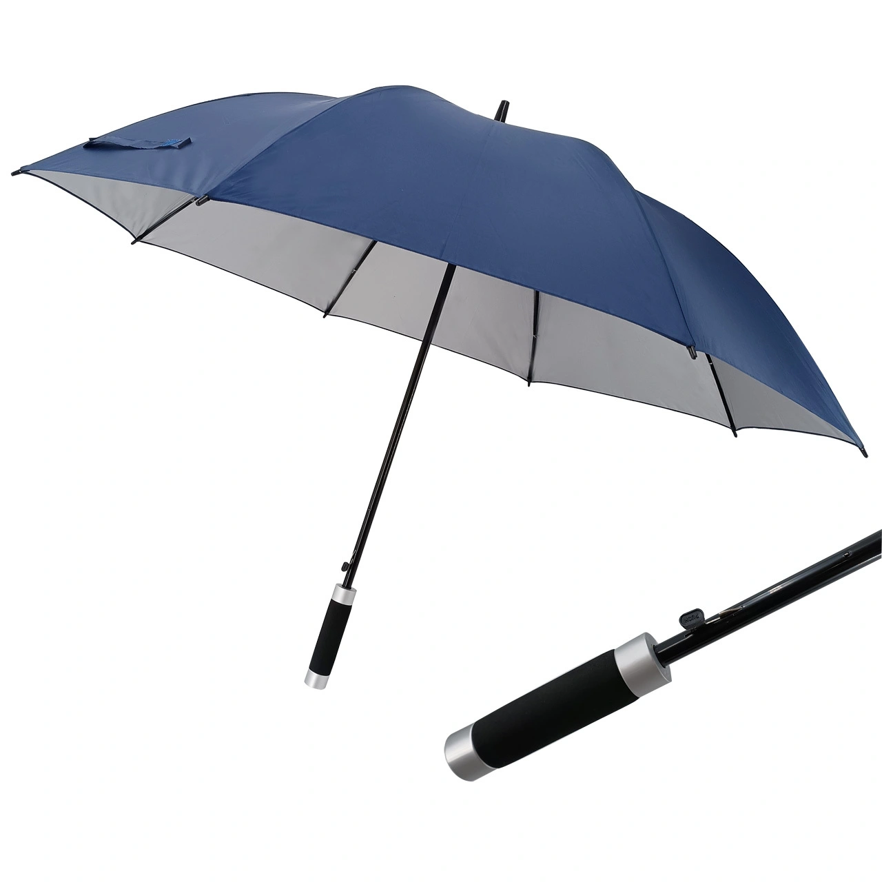 27 Inch Semi Automatic Single Layer Golf Umbrella Windproof Double 8 Ribs With Company Logo 1