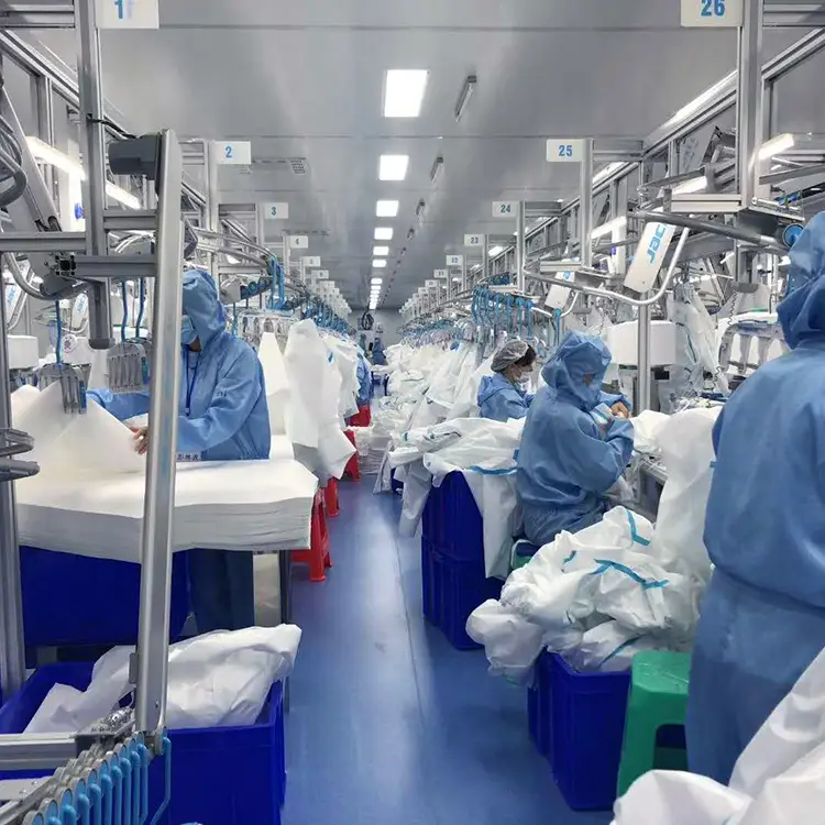 Medical pp pe nonwoven  isolation coat 1