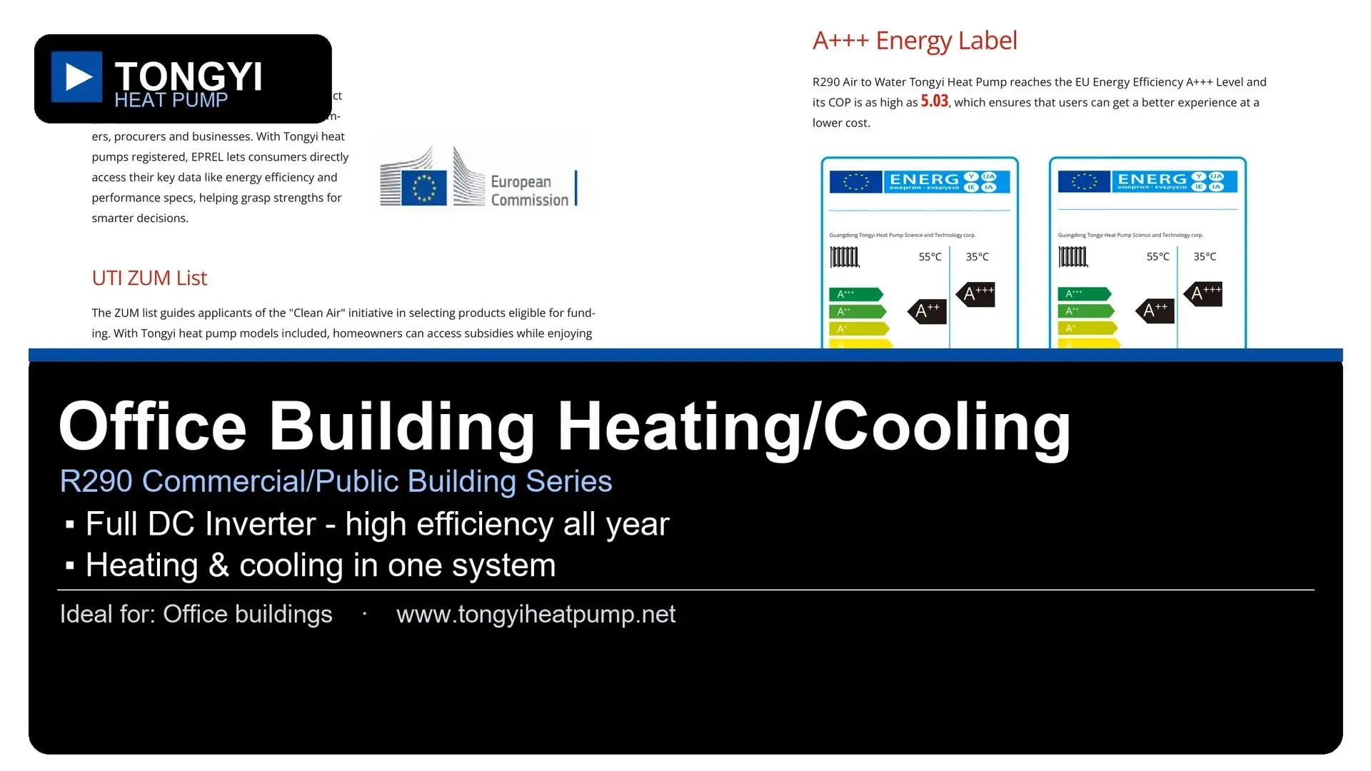 R290 Air to Water Heat Pump Air-to-Water Heat Pumps Wholesale - TONGYI 1