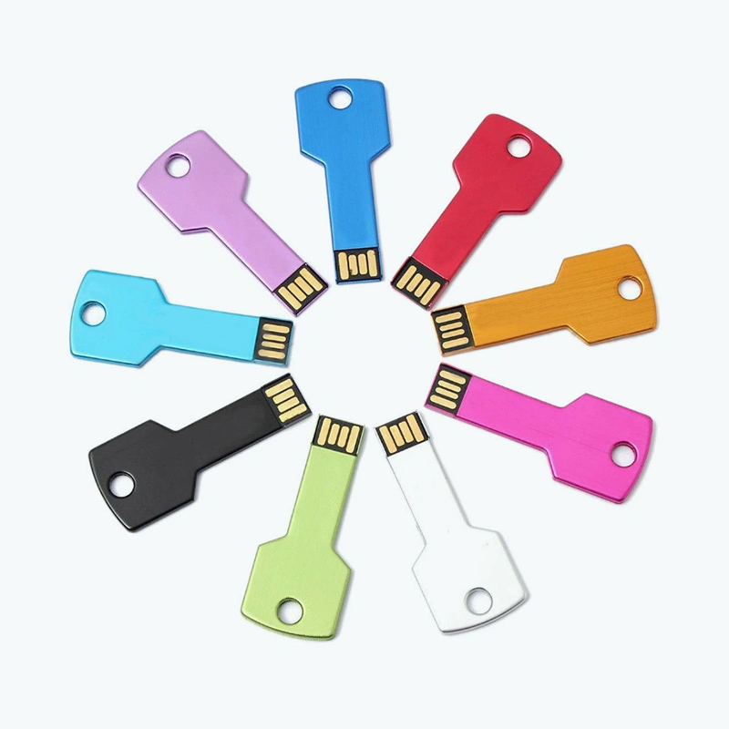 Key Shape Metal USB Flash Drive Custom Logo Free Imprint 1