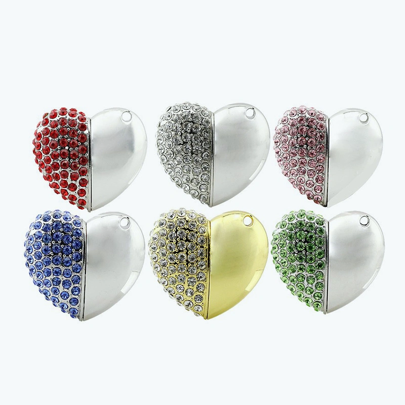 Crystal Heart USB Flash Drive with Rhinestone Design 1