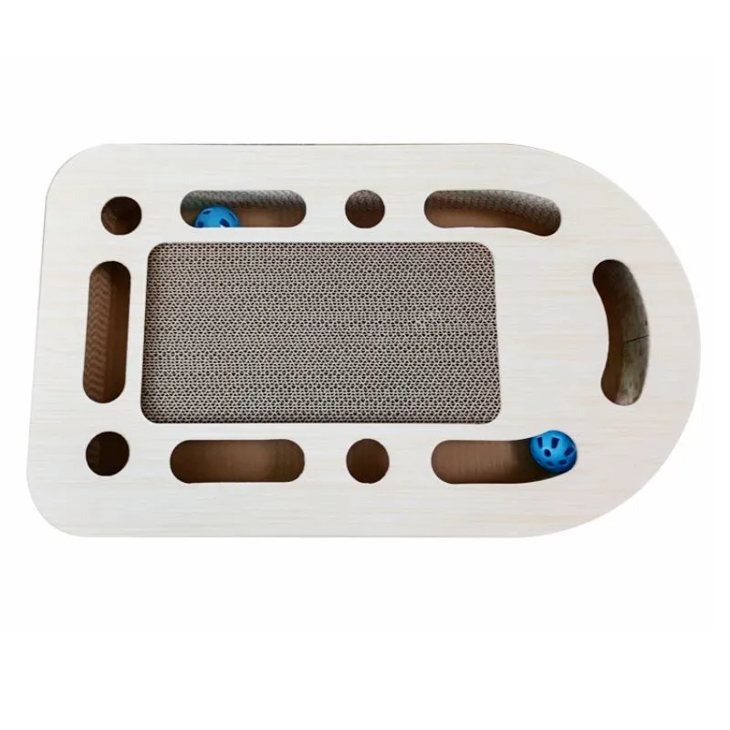 Wholesale custom turntable funny cat track ball cat scratch plate WJ-0018 3