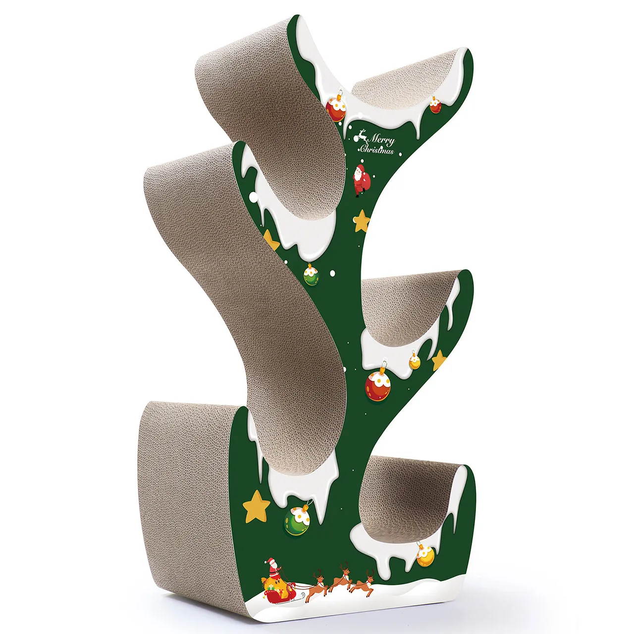 Arbre à chat sapin de Noël tout-en-un personnalisable en gros avec fonctions d'escalade et de griffage PJ-0005 1