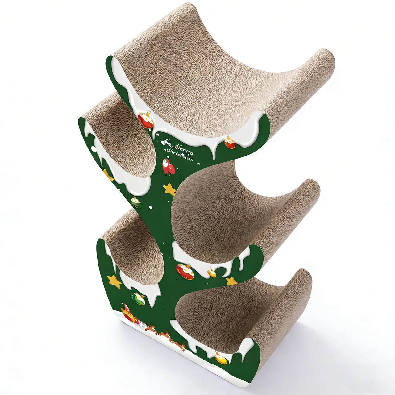 Arbre à chat sapin de Noël tout-en-un personnalisable en gros avec fonctions d'escalade et de griffage PJ-0005 2