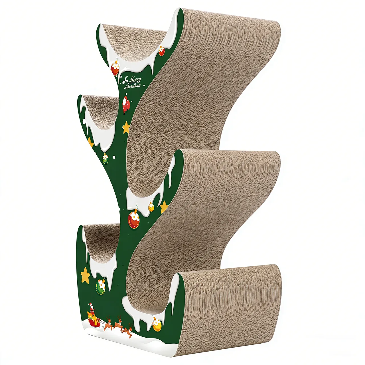 Arbre à chat sapin de Noël tout-en-un personnalisable en gros avec fonctions d'escalade et de griffage PJ-0005 3
