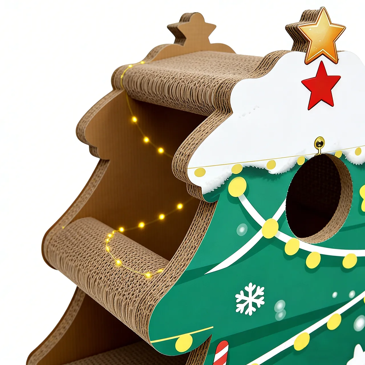 Árbol de Navidad para gatos personalizado OEM al por mayor con características para trepar y esconderse PJ-0002 2