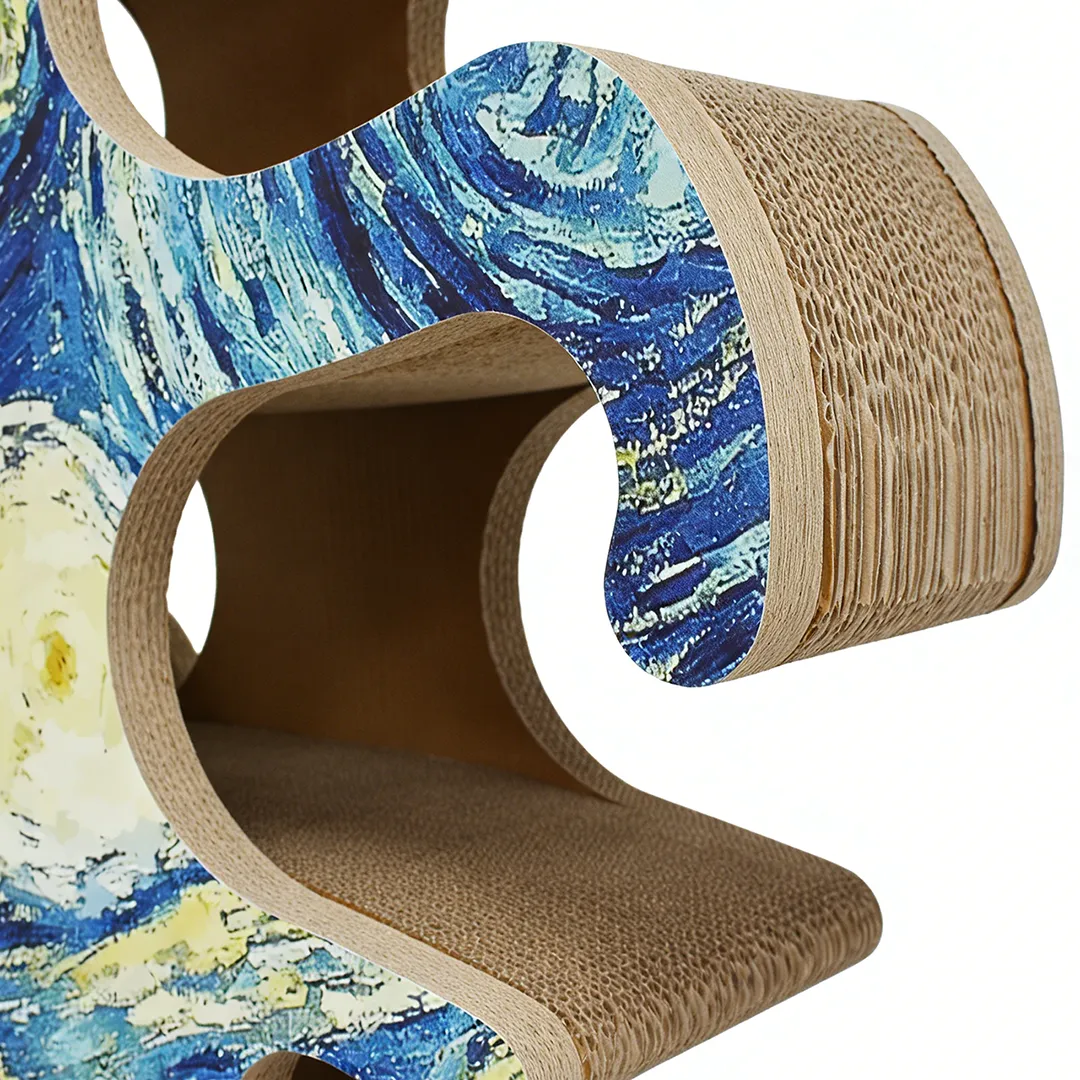 Árvore para gatos personalizada com a obra "A Noite Estrelada" de Van Gogh, campeã de vendas no atacado (PJ-0003) 2
