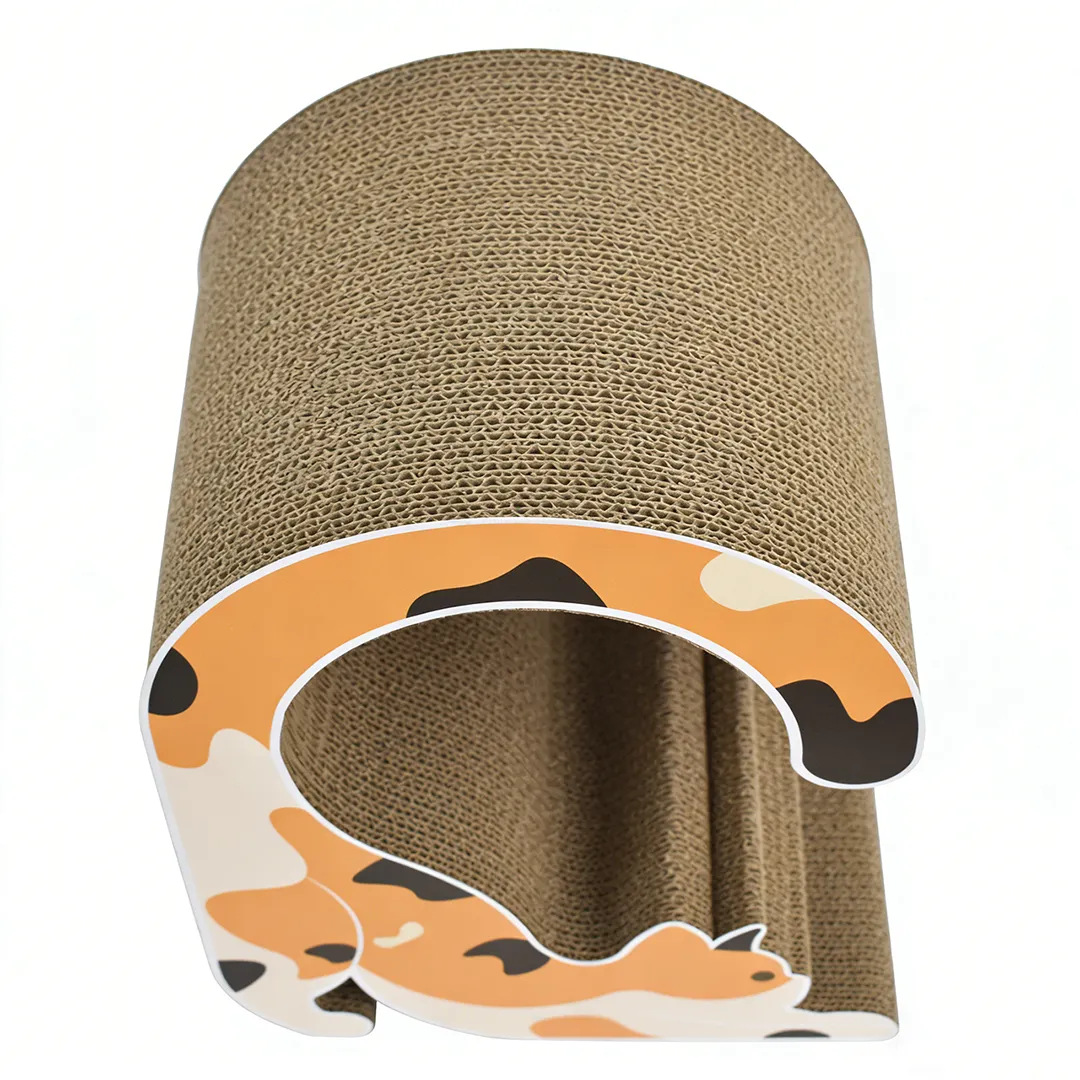 Calico Cat-Shaped Scratching Post ZB-0041 2
