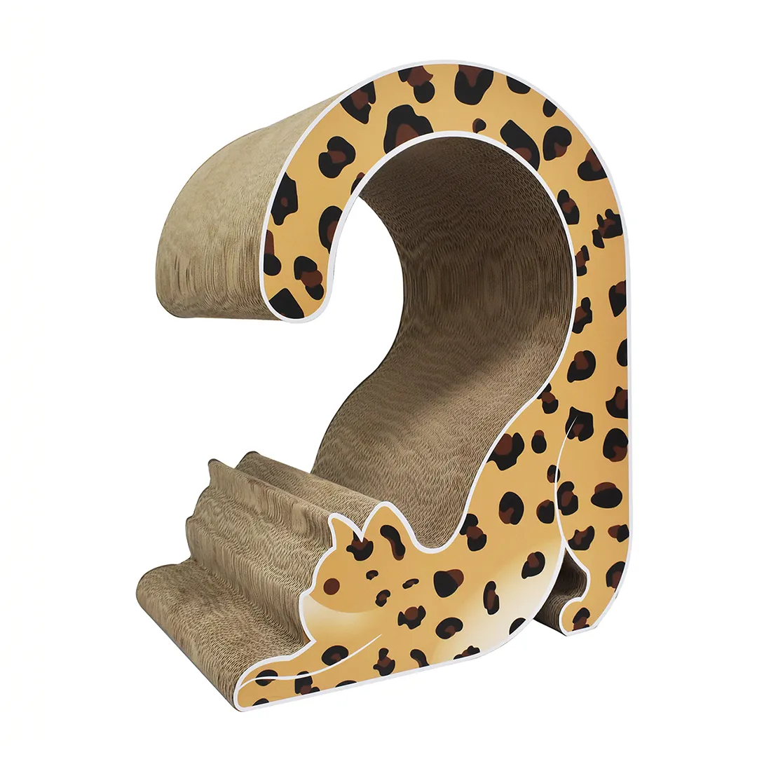 Calico Cat-Shaped Scratching Post ZB-0041 4