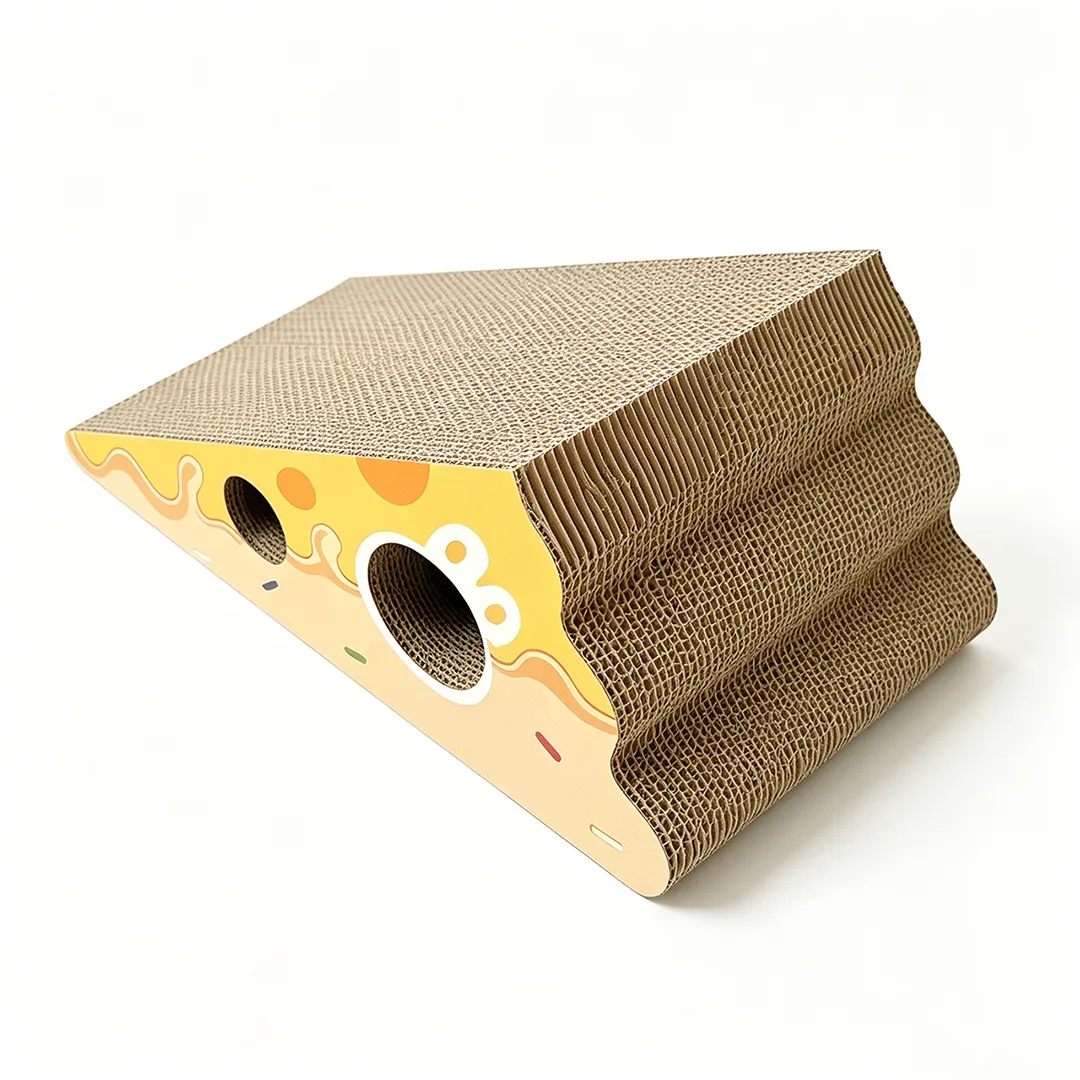 New Custom Cheese-Shaped Triangular Perforated Scratching Pad ZB-0072 1