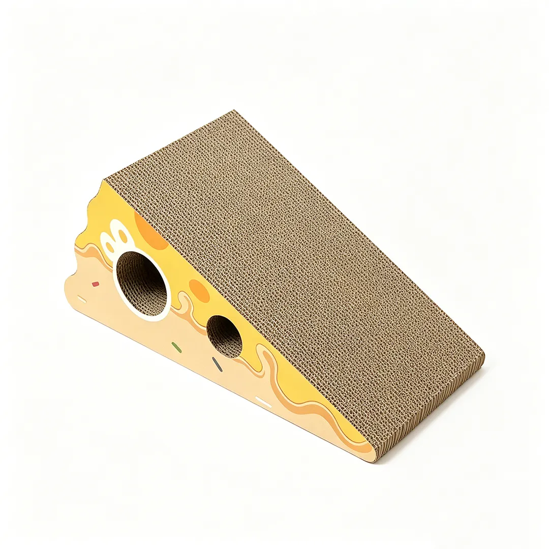 New Custom Cheese-Shaped Triangular Perforated Scratching Pad ZB-0072 3