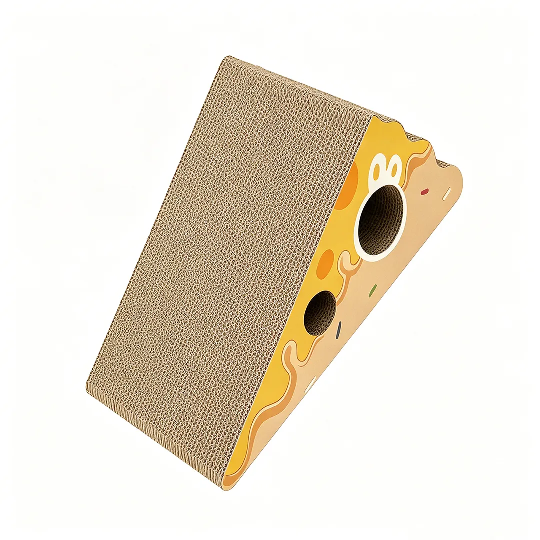 New Custom Cheese-Shaped Triangular Perforated Scratching Pad ZB-0072 2