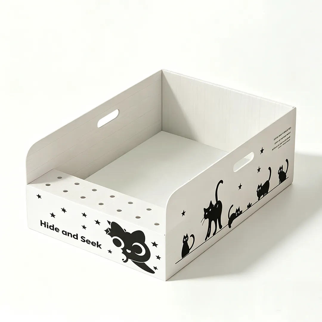 High quality custom silhouette cat with handle multi-function cat litter box SP-0014