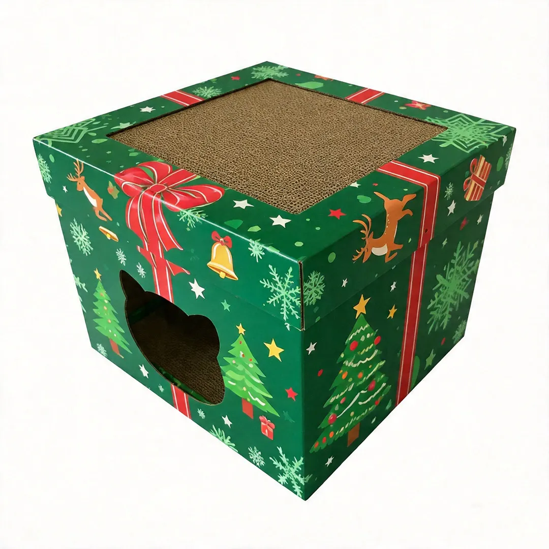 Holiday Custom Edition Christmas Surprise Cat Bed and Scratching Post WW-0021 3