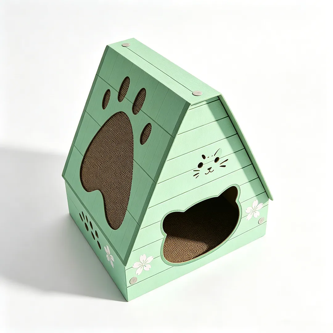 High-Quality Custom-Made Mint-Green Triangular Cat House WW-0024 3