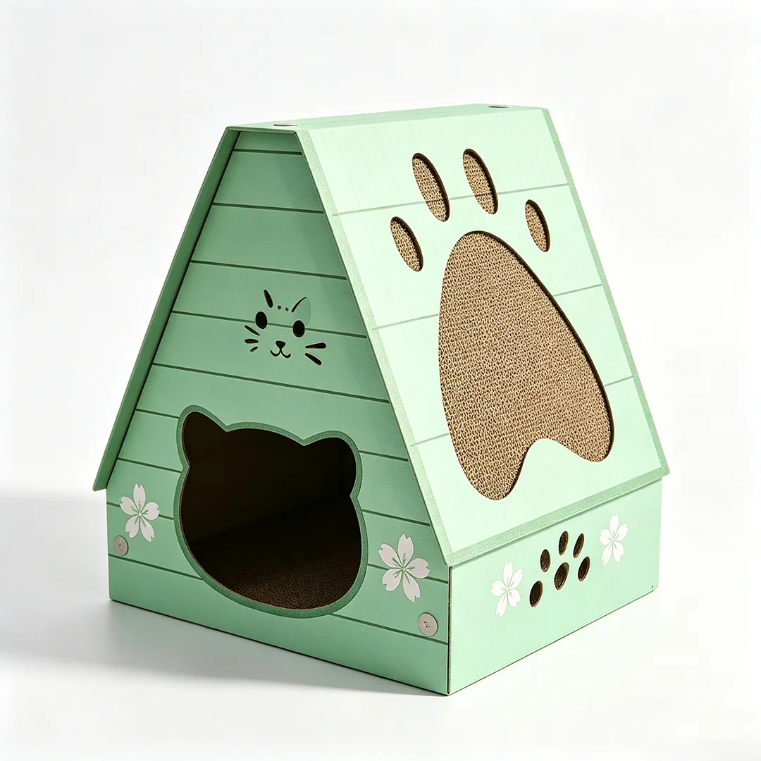 High-Quality Custom-Made Mint-Green Triangular Cat House WW-0024 2