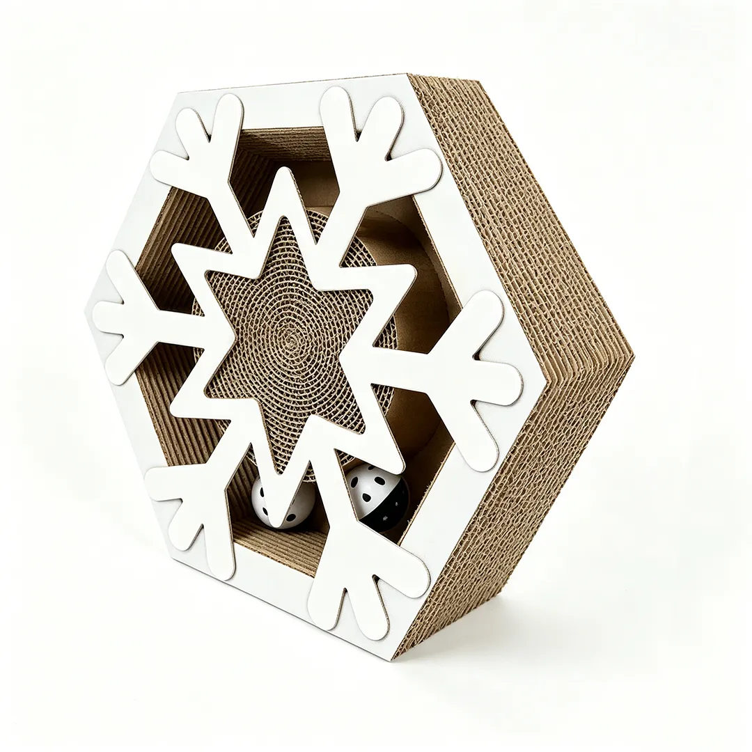 Custom Cat Scratching Toy Hexagonal Snowflake Shape WJ-0023