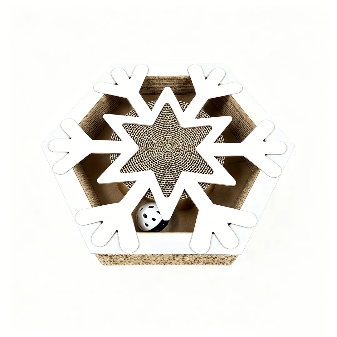 Custom Cat Scratching Toy Hexagonal Snowflake Shape WJ-0023 2