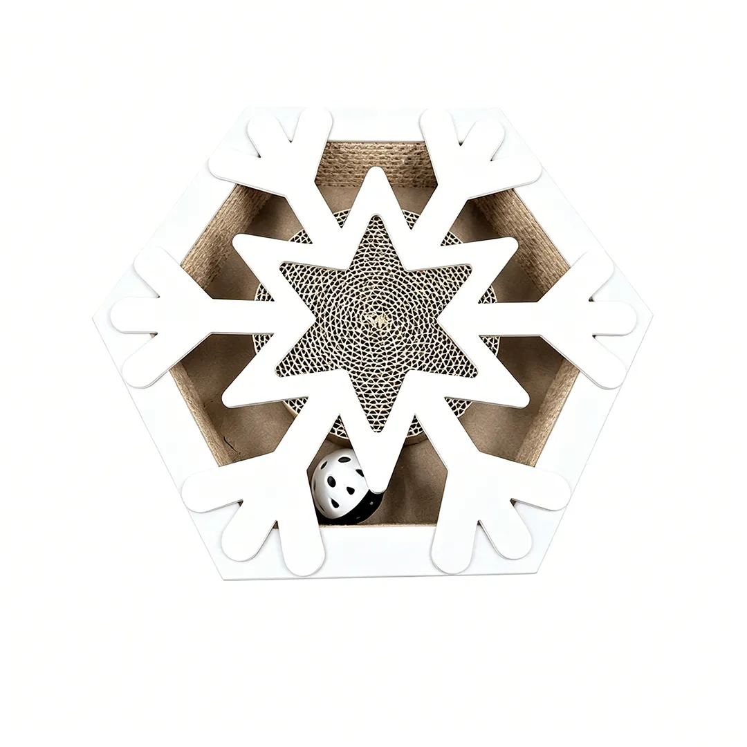 Custom Cat Scratching Toy Hexagonal Snowflake Shape WJ-0023 3