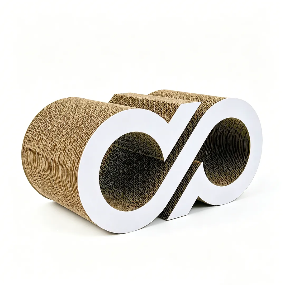 Wholesale Custom Geometric Letters Double Tunnel Cat Scratching Board ZB-0151 1