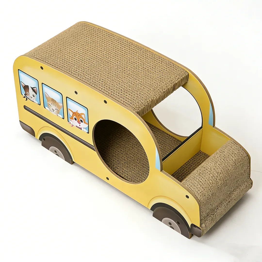 English: Hot Selling Custom School Bus Multi-functional Cat Scratcher ZB-0066 2