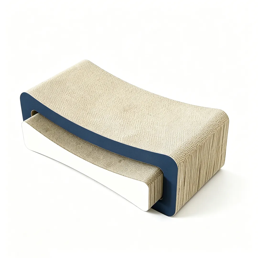 High-end Custom Mother-Kitten Color-Block Layered Cat Scratcher ZB-0146 3