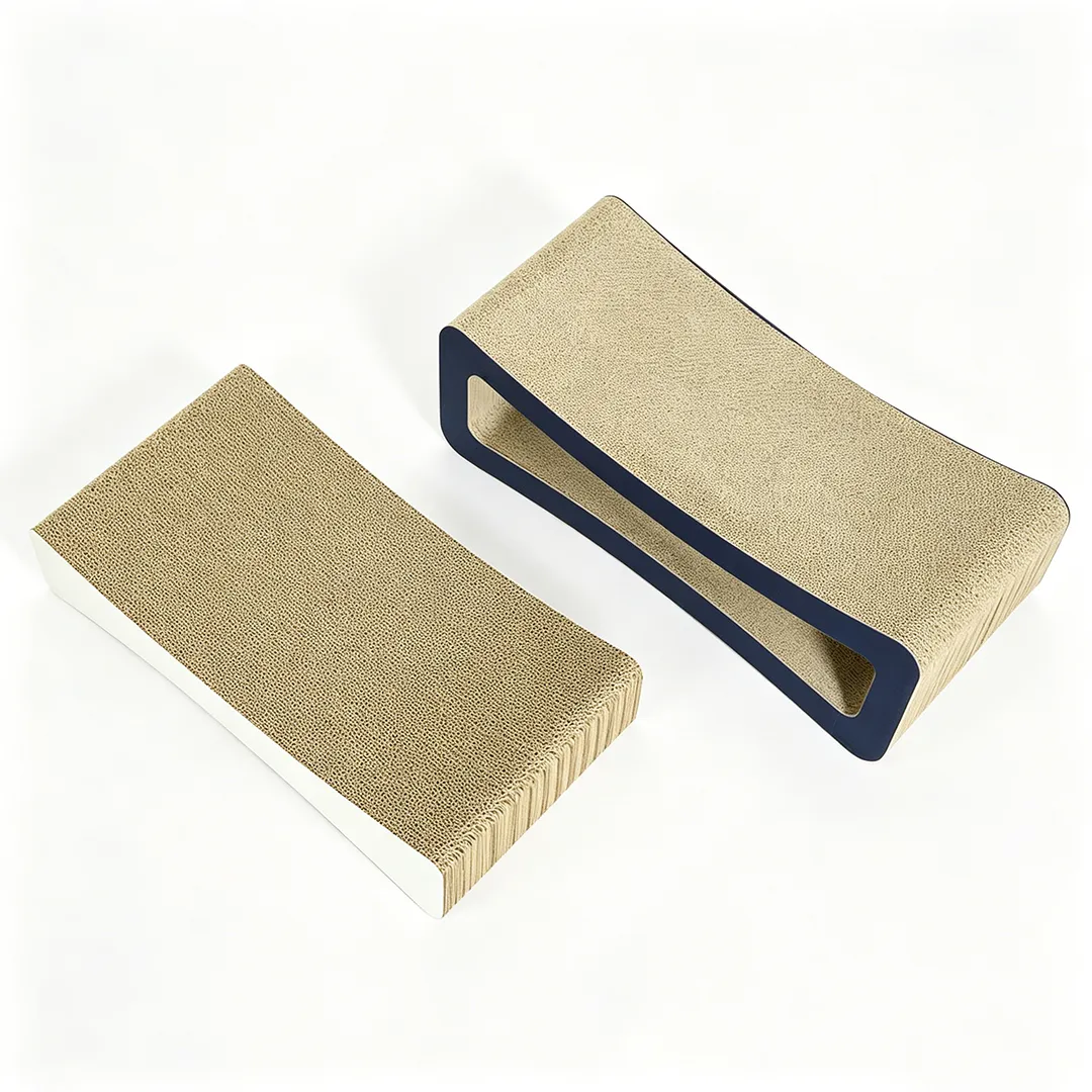 High-end Custom Mother-Kitten Color-Block Layered Cat Scratcher ZB-0146 2