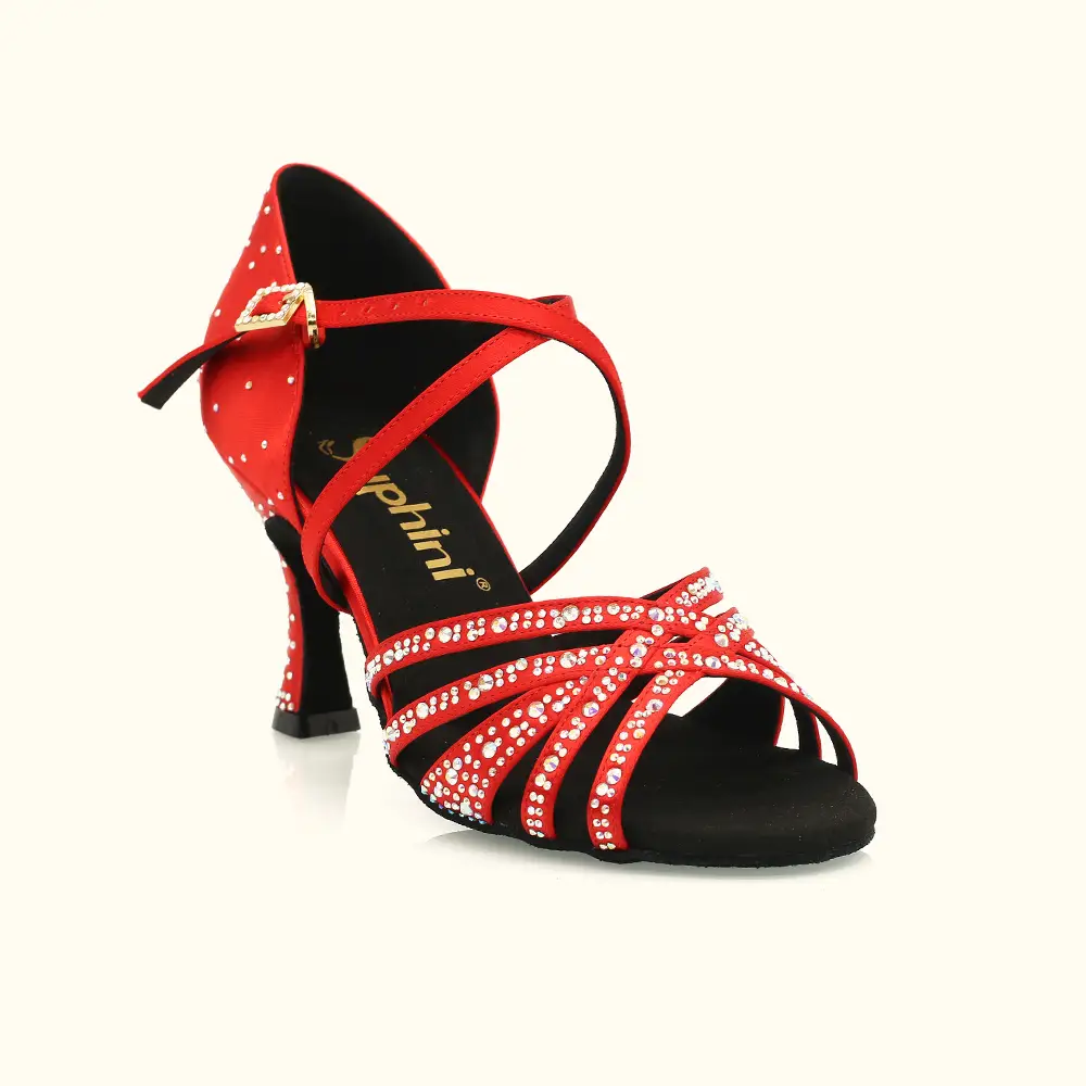 Chaussures de danse latines salsa bachata à talons aiguilles en cristal, design tendance - Fournisseur 1