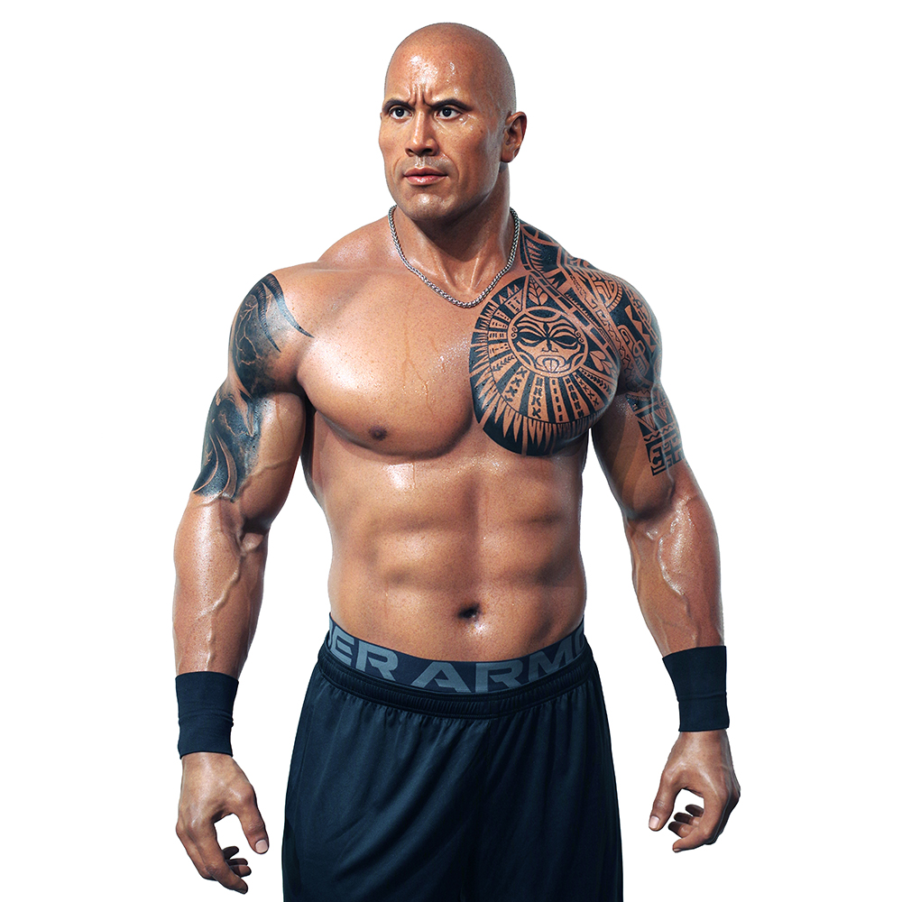 Maßgeschneiderte, professionelle, realistische Hauttextur 1:1 The Rock Silikon-Wachsfigur | DXDF Art, Grand Orient Wachsfigur 9
