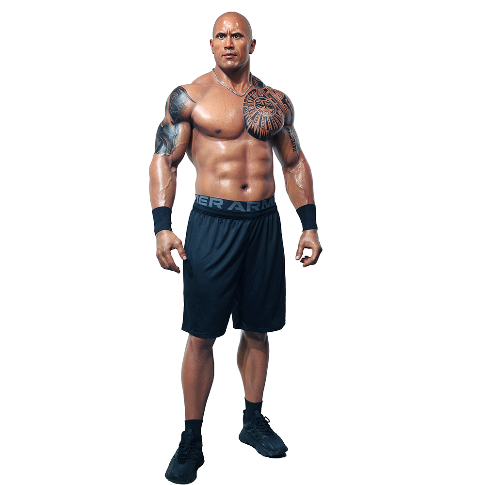 Maßgeschneiderte, professionelle, realistische Hauttextur 1:1 The Rock Silikon-Wachsfigur | DXDF Art, Grand Orient Wachsfigur 11