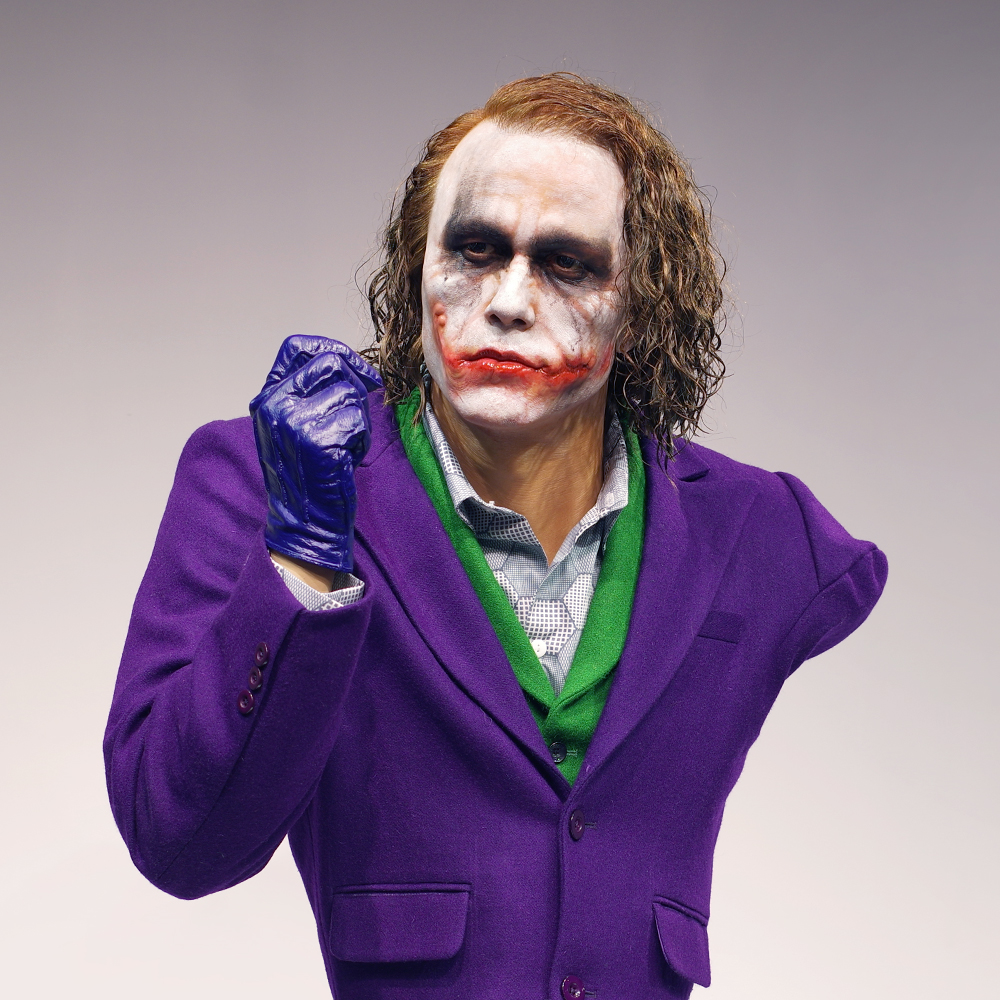 Dark Knight Tribute: Stunning Realistic Joker Bust Sculpture -Grand Orient Wax Art 8