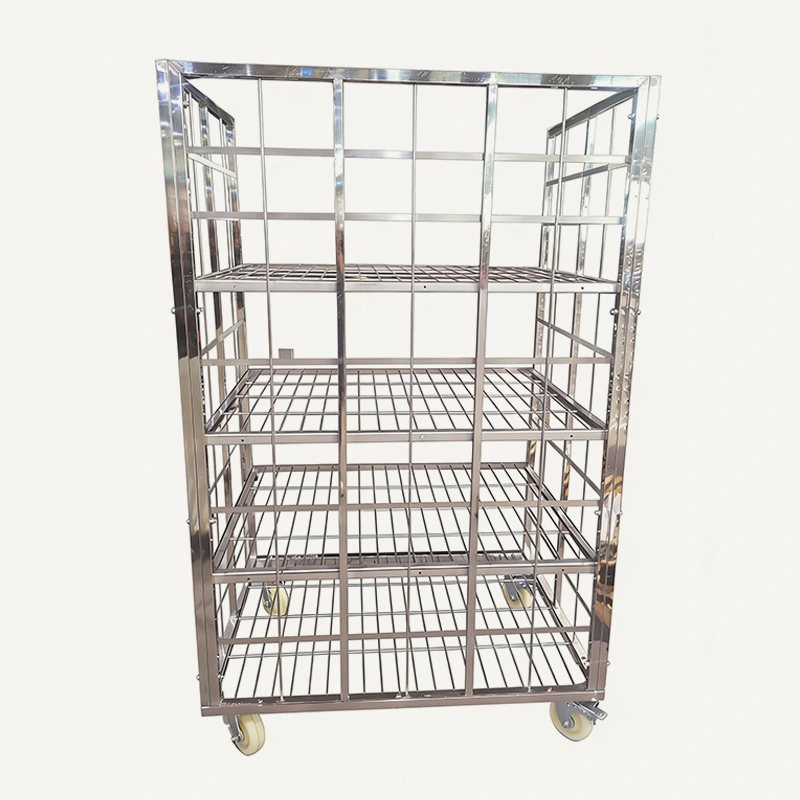 Heavy-duty Stainless Steel Storage Trolley Cart in Commercial Kitchen or Factories 1