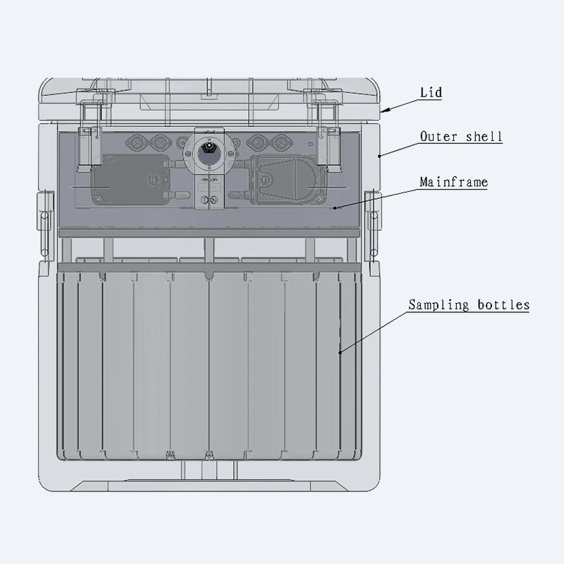 Discrete Automatic Water Sampler with 24V rechargeable lithium battery 24 bottle 1000mL   WS-9600 1
