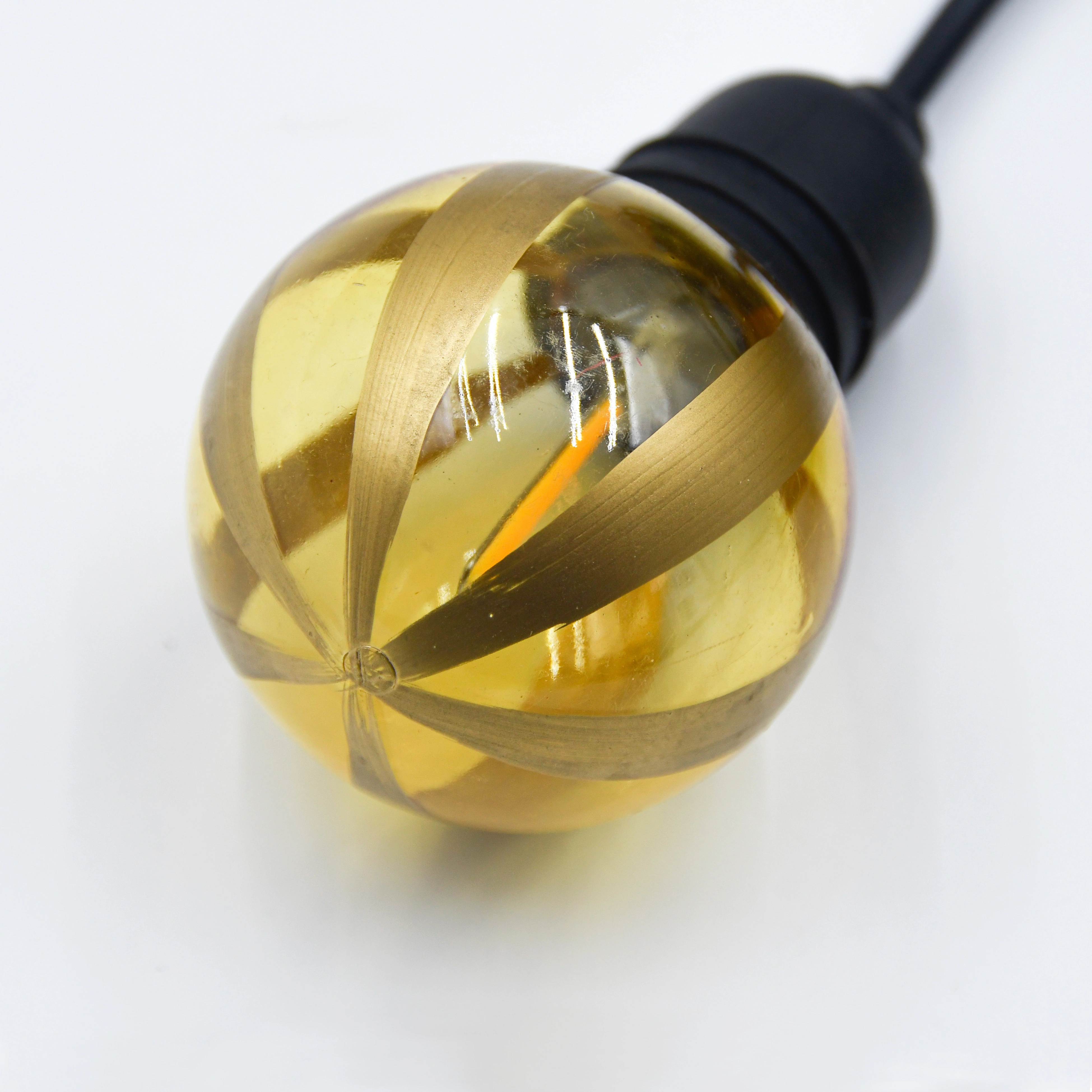 5m 10L Vintage Amber Globe LED Festoon Lights, Black Cable, IP44 1