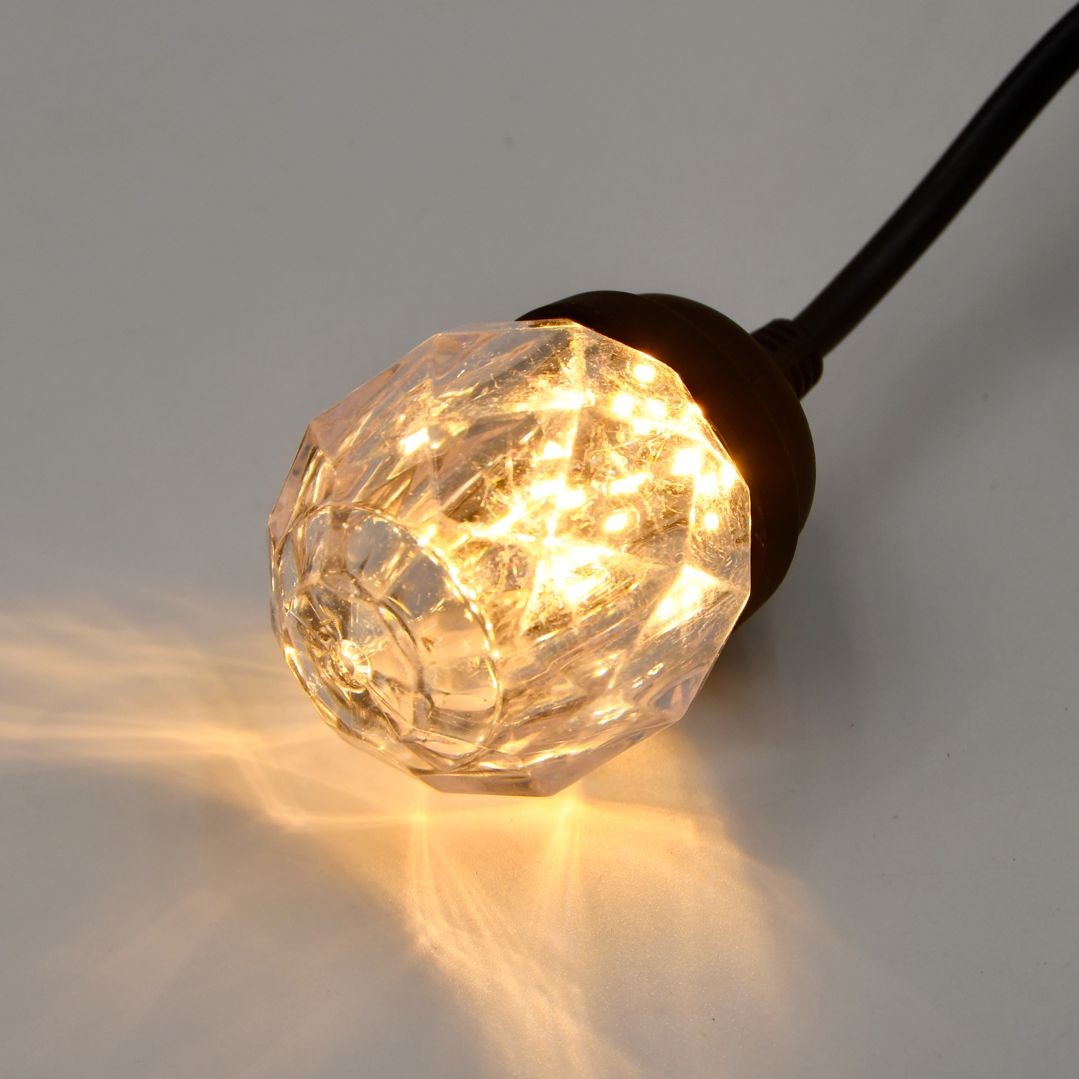 5m 10L Diamond Cut LED Festoon Lights, Black Cable, IP44 1