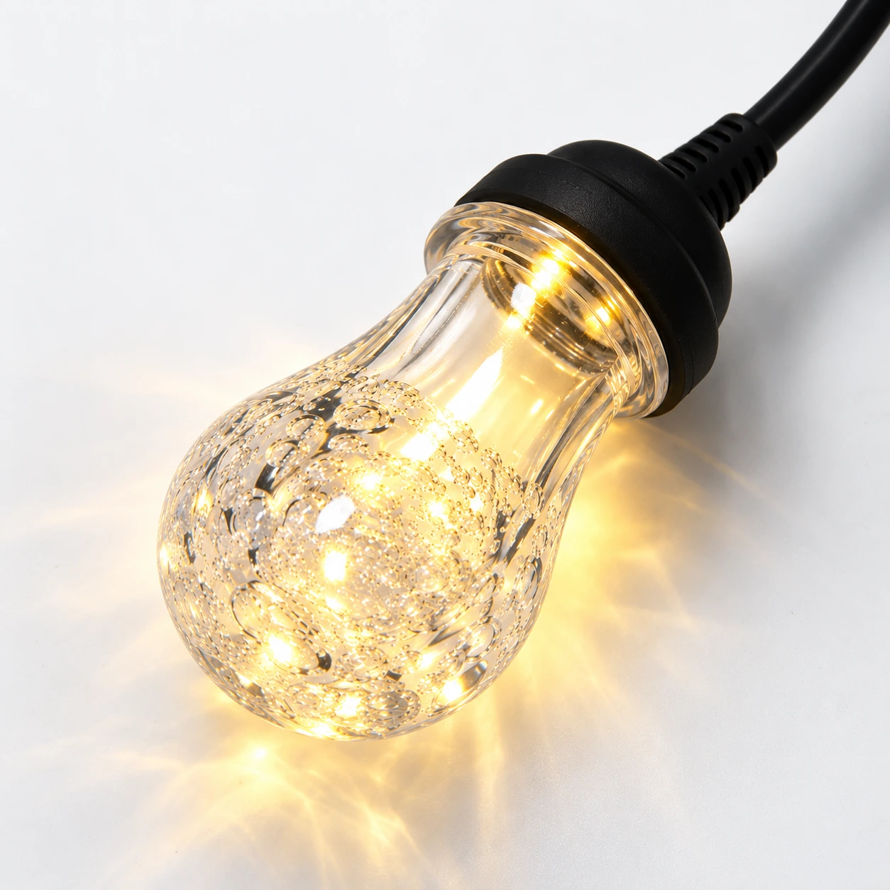 5m 10L Teardrop Bubble LED Festoon Lights, Black Cable, IP44 1