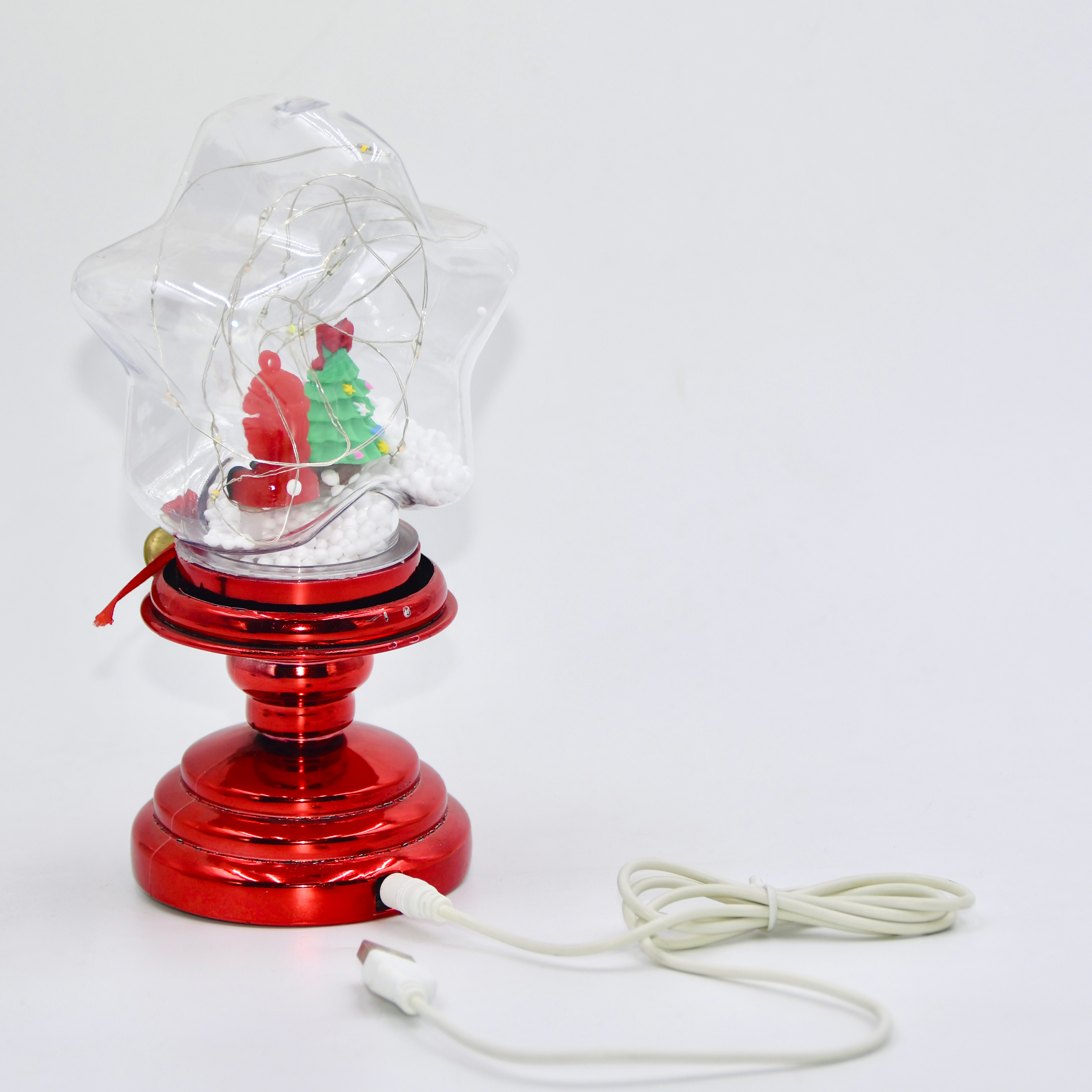 LED Christmas Tabletop Decoration with Star-Shaped Cover & Fairy Lights, USB and Battery Powered for Indoor Holiday Displays 2