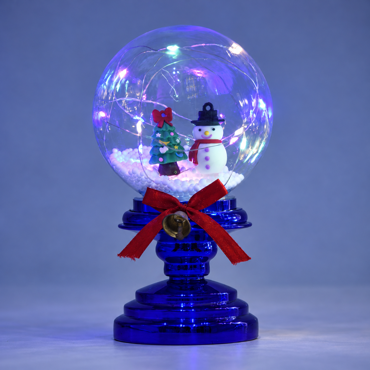 LED Christmas Tabletop Decoration with Globe-Shaped Cover & Fairy Lights, USB and Battery Powered for Indoor Holiday Displays 1