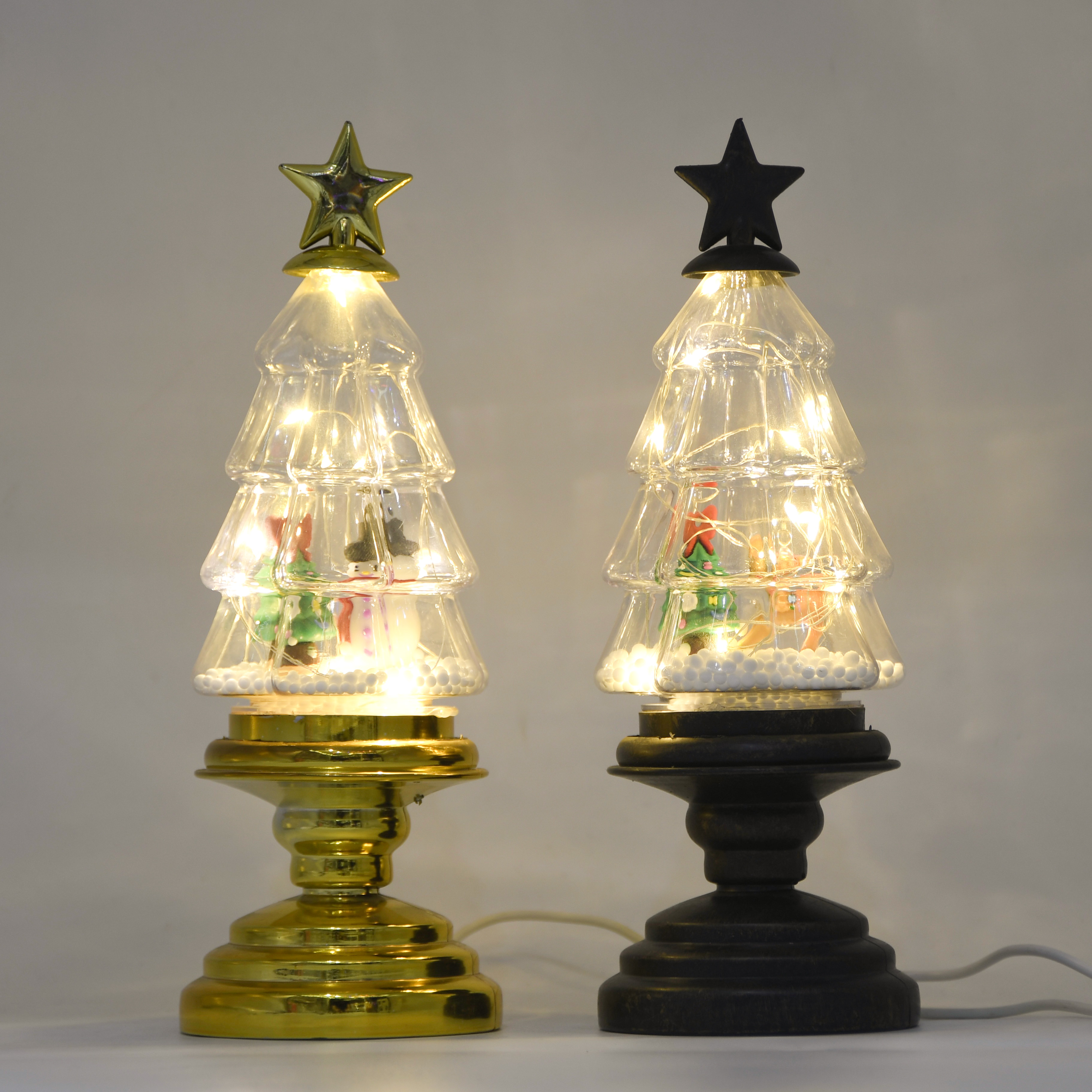 LED Christmas Tabletop Decoration with Tree-Shaped Cover & Fairy Lights, USB and Battery Powered for Indoor Holiday Displays 1