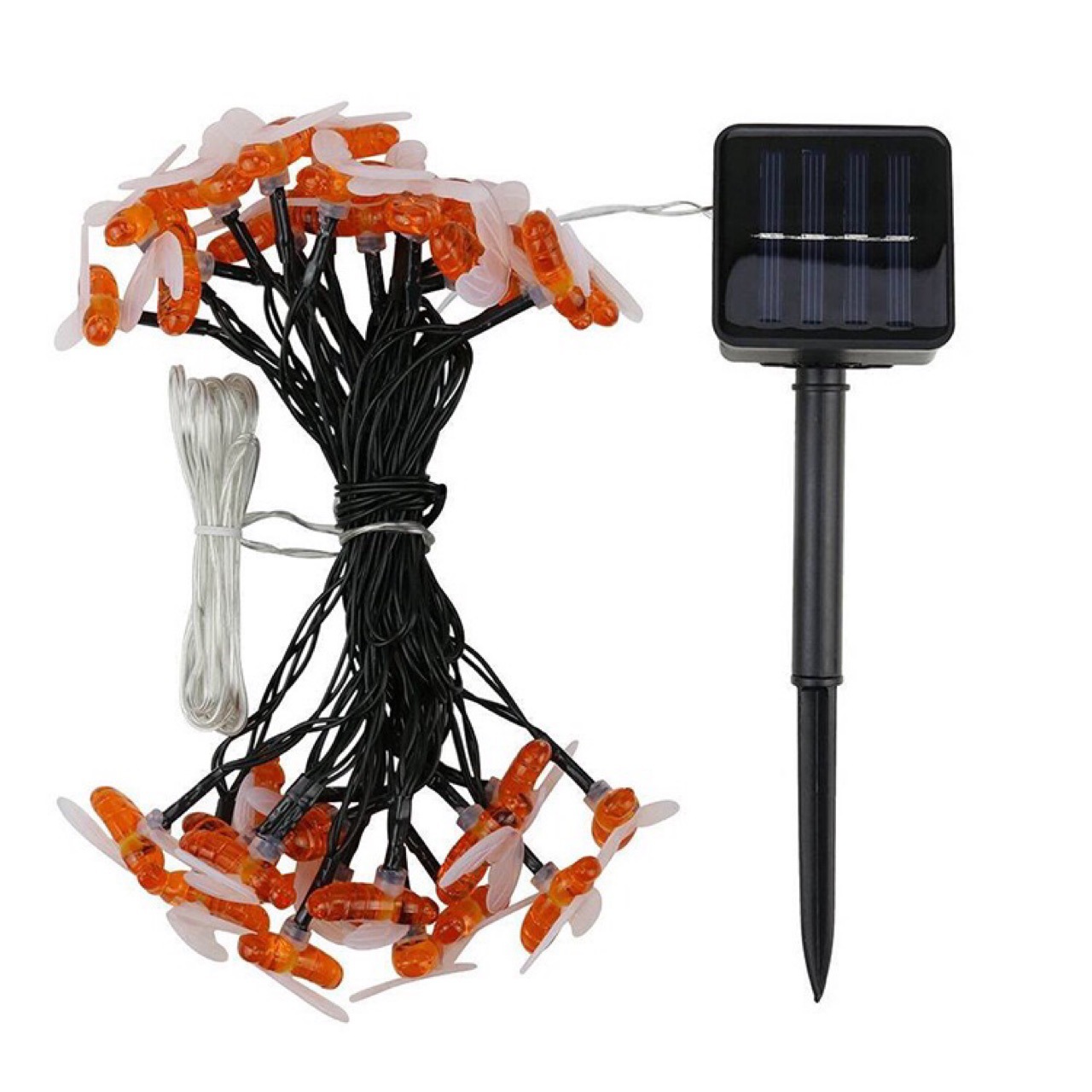 Solar Bee String Lights 30 LED 8 Modes Cute Bee Lights Waterproof 6
