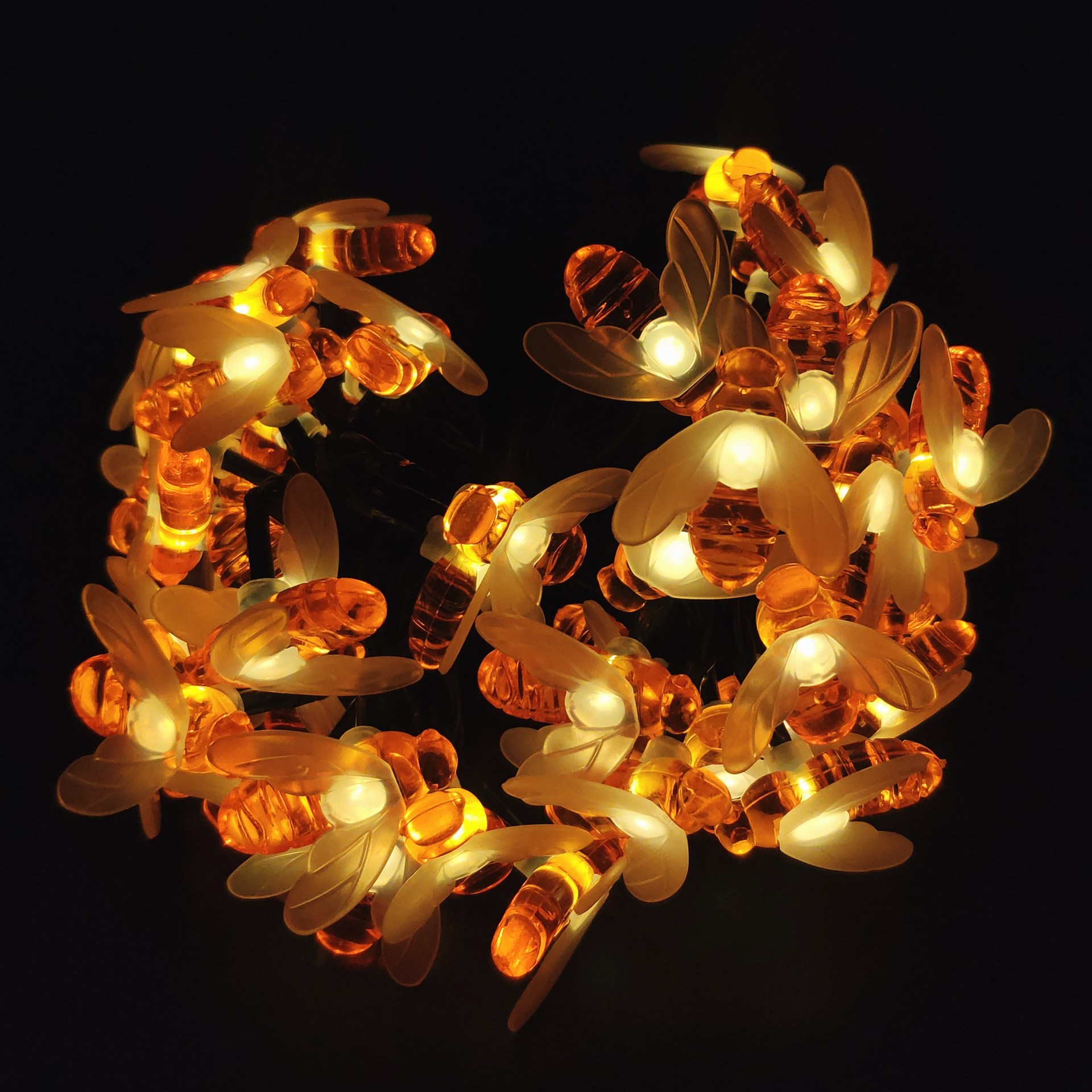 Solar Bee String Lights 30 LED 8 Modes Cute Bee Lights Waterproof 5