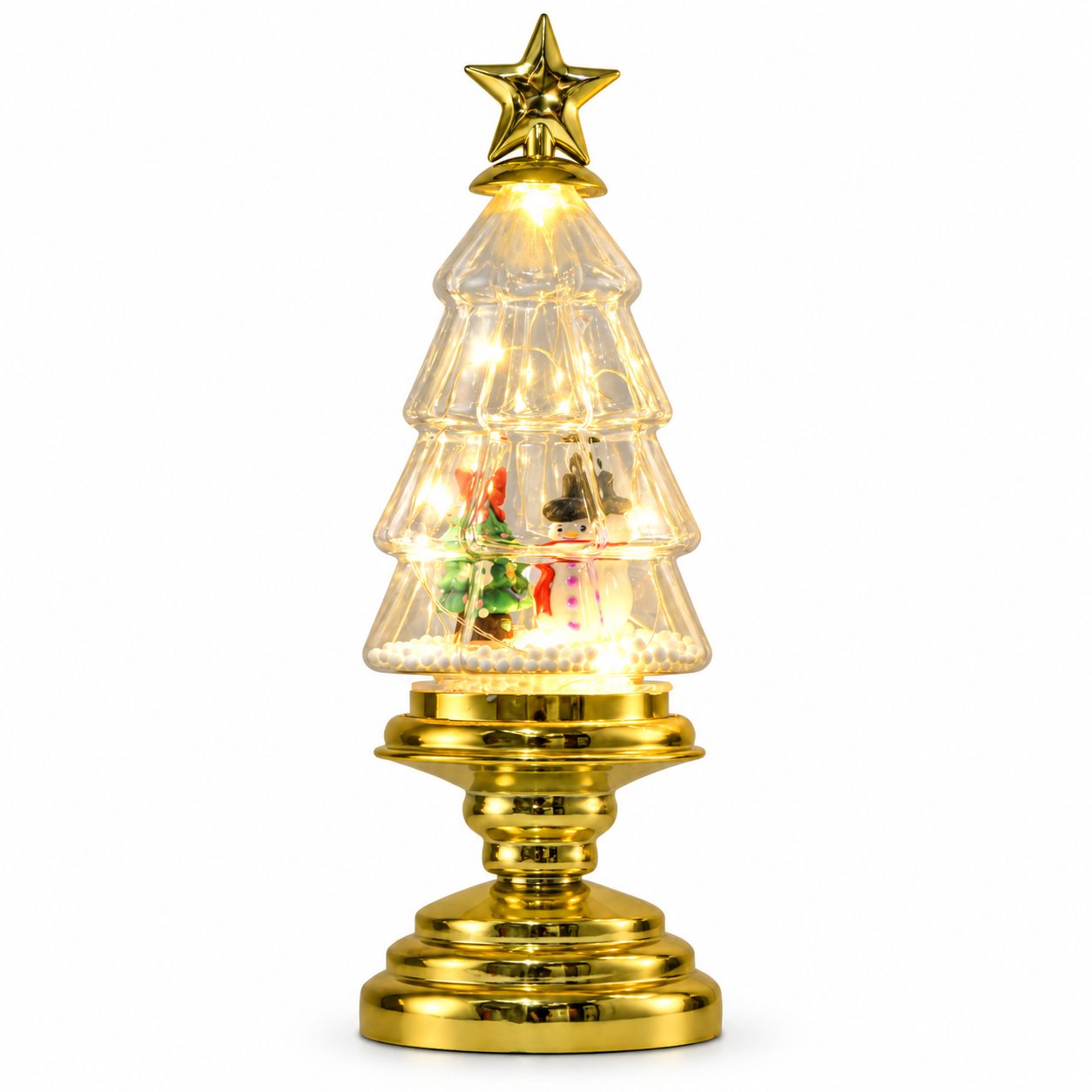 LED Christmas Tabletop Decoration with Tree-Shaped Cover & Fairy Lights, USB and Battery Powered for Indoor Holiday Displays 2