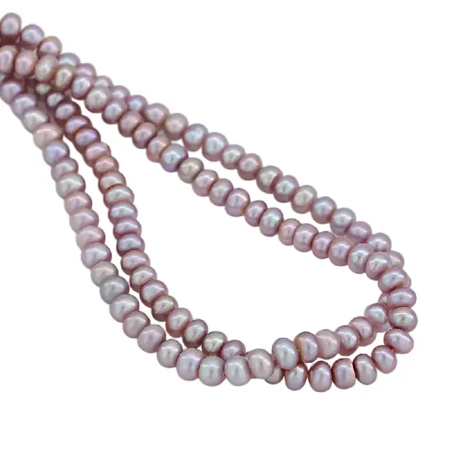 5-6mm AAA Natural Freshwater Button Pearls Purple for Jewelry Making 1