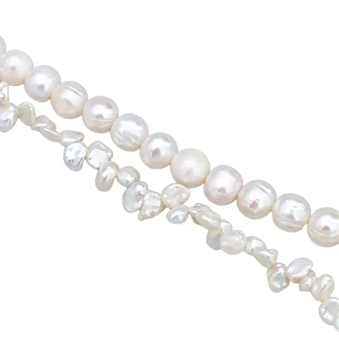 Pulsera de plata de ley 925 con perlas naturales de agua dulce de doble capa de 7-8 mm 1