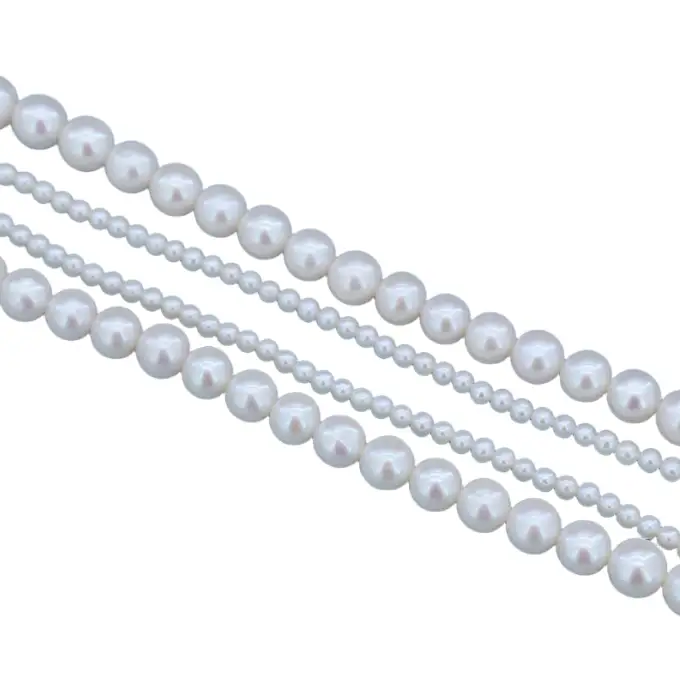 Collar doble de perlas redondas naturales de agua dulce de 7–8 mm y 3–4 mm con cierre de plata de ley 925. 1