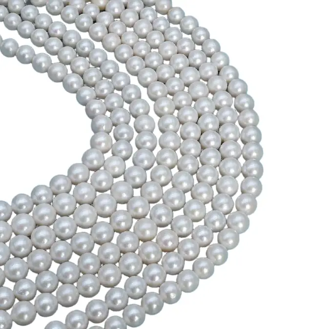 Hilos de perlas redondas naturales de agua dulce de 10-11 mm para la fabricación de joyas. 1